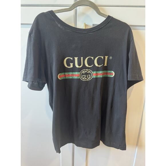 Gucci Shirt Women’s Black Size M, SMALL DEFECT: READ description, SEE PHOTOS - Picture 1 of 13